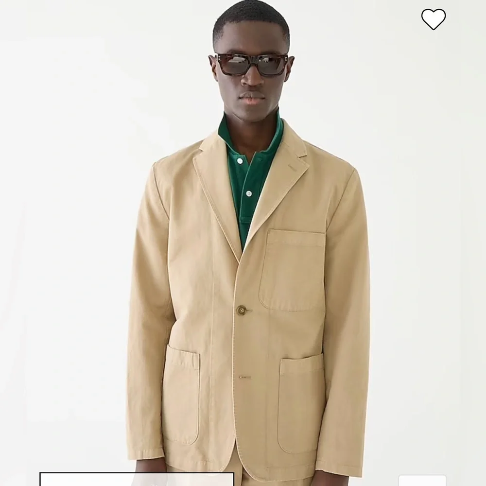J Crew Garment-dyed cotton-linen chino suit jacket Item AX270